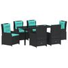 vidaXL Conjunto de Jantar para Jardim 7 unid. Preto Rattan Sint&eacute;tico