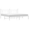 vidaXL Estrutura de cama com cabeceira 193x203 cm metal branco