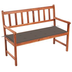 vidaXL Banco de jardim c/ almofad&atilde;o 120 cm madeira de ac&aacute;cia maci&ccedil;a
