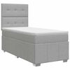 vidaXL Cama box spring com colch&atilde;o Cinzento-claro Individual Tecido