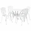 vidaXL Conjunto de Jantar para Jardim 5 pcs Branco Alum&iacute;nio