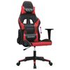 vidaXL Cadeira gaming couro artificial preto e vermelho