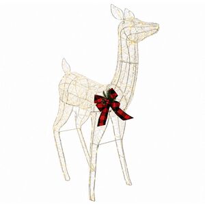 vidaXL Rena de Natal 3D LOVIISA 200 LED Branco quente 96 x 40 x 140 cm