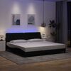 vidaXL Estrutura de cama com LED sem colch&atilde;o 200x200 cm tecido preto
