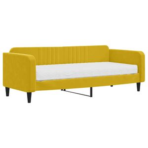 vidaXL Sof&aacute;-cama com colch&atilde;o 90x200 cm veludo amarelo
