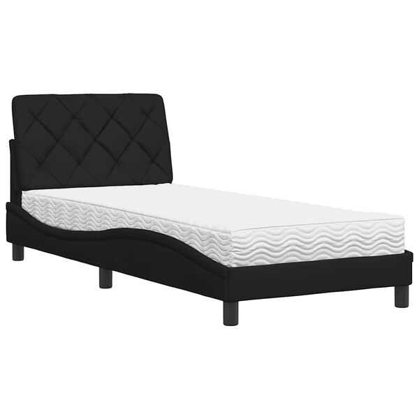 vidaXL Cama com colch&atilde;o 80x200 cm tecido preto