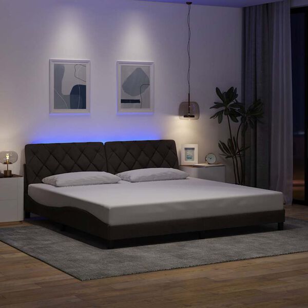 vidaXL Estrutura de cama com LED sem colch&atilde;o 200x200 cm tecido
