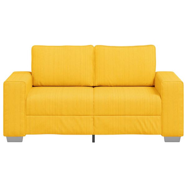 vidaXL Sof&aacute;-luvas 120 cm tecido corduroy amarelo-claro