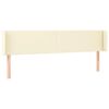 vidaXL Cabeceira de cama c/ abas couro artificial 163x16x78/88cm creme