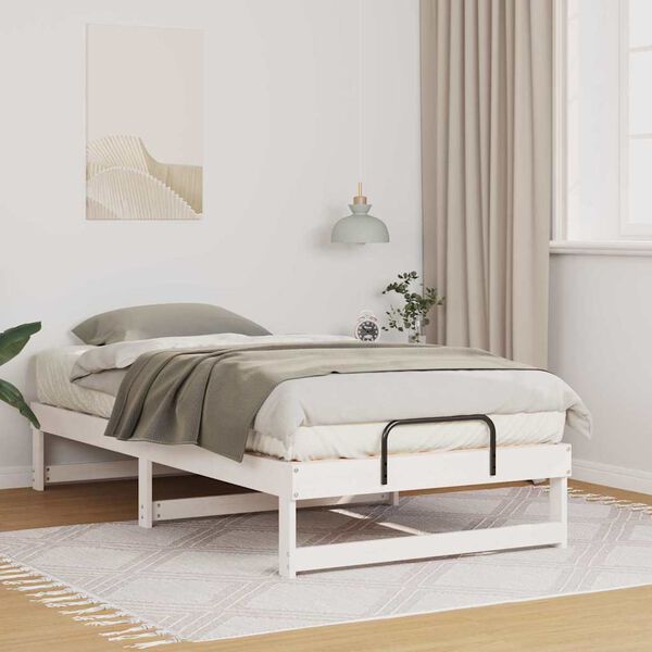 vidaXL Estrutura da Cama Branco 90 x 190 cm Madeira de Pinheiro S&oacute;lida