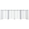 vidaXL Muro gabi&atilde;o p/ caixote do lixo 350x91x120 cm ferro galvanizado