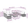 vidaXL Conjunto de Sofá de Jardim 11 pcs Preto Rattan Sintético
