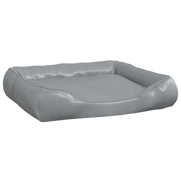 vidaXL Cama para c&atilde;es 120x100x27 cm couro artificial cinzento-claro