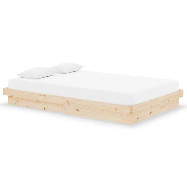 vidaXL Estrutura de cama pequena casal 120x190 cm pinho maciço
