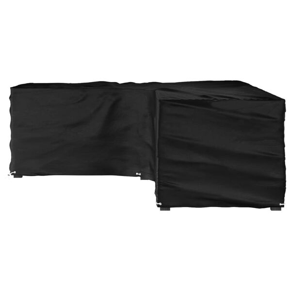 vidaXL Capa em forma de L p/ mobília de jardim 16 ilhós 210x260x80 cm