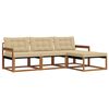 vidaXL Conjunto de Sof&aacute;s para Exterior 4 pcs Natural e Bege