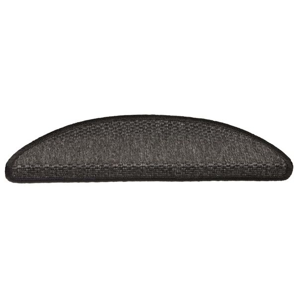 vidaXL Tapetes escada adesivos aspeto sisal 30 pcs 56x17x3cm antracite