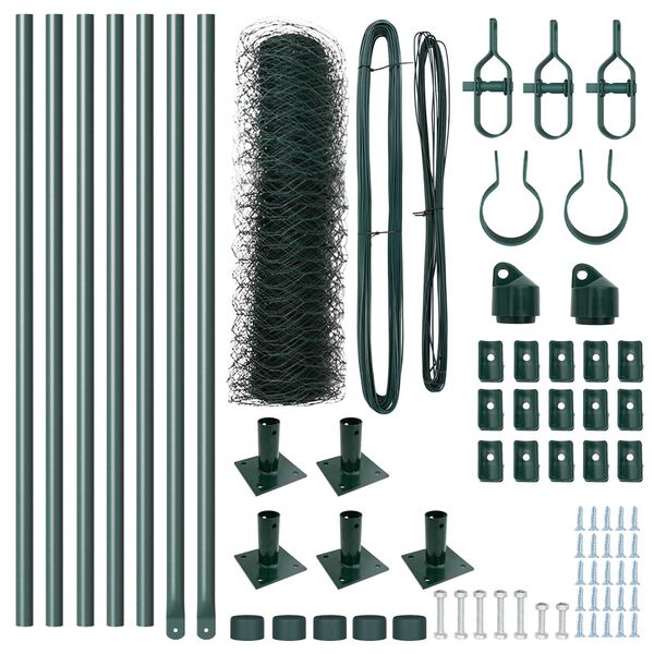 vidaXL Poste de Cerca Verde 10 x 0,8 m (malha de 36 mm) A&ccedil;o e PVC