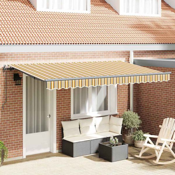 vidaXL Toldo Retr&aacute;til Amarelo 400 x 200 cm tecido