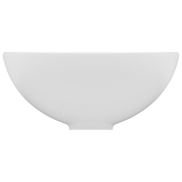 vidaXL Lavatório WC luxuoso redondo 32,5x14cm cerâmica branco mate
