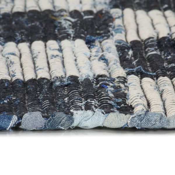 vidaXL Tapete chindi tecido à mão denim 120x170 cm azul