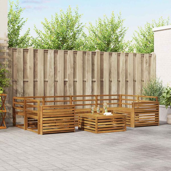 vidaXL Conjunto de Sof&aacute;s para Exterior 7 pcs Natural