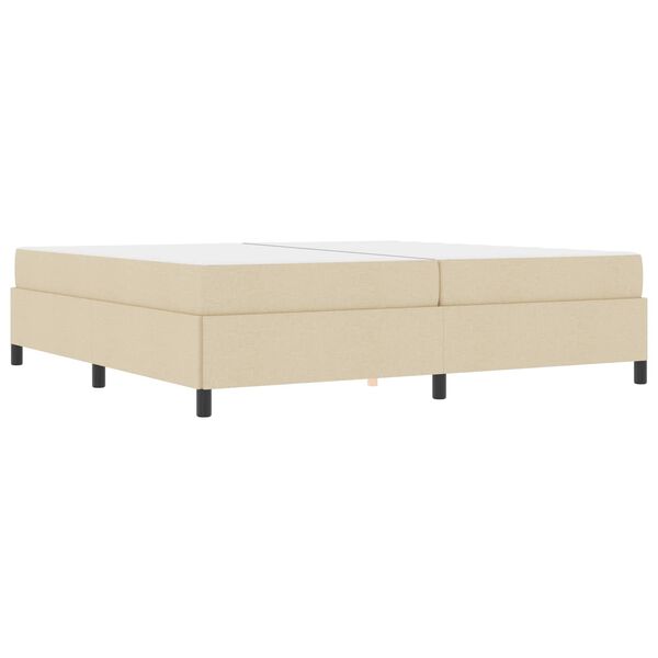 vidaXL Cama Box com colch&atilde;o Creme 200 x 200 cm tecido