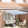 vidaXL Toldo Retrátil Azul e Branco 350 x 250 cm Poliéster e Alumínio