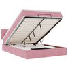 vidaXL Estrutura de cama otomana com colch&atilde;o 140x200 cm veludo rosa
