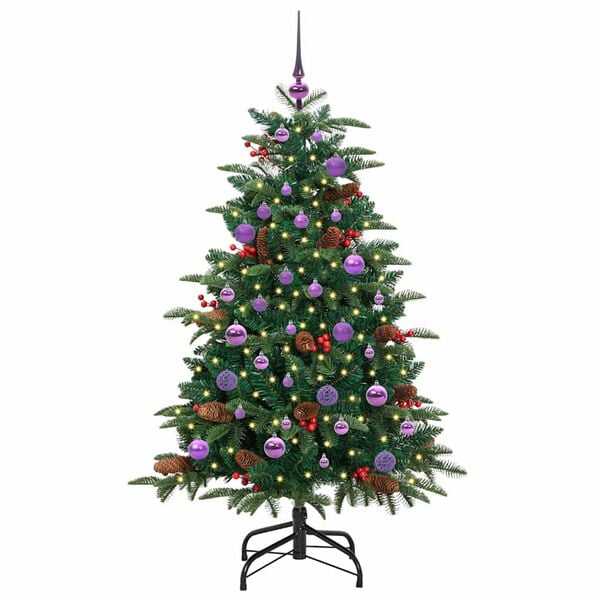 vidaXL &Aacute;rvore de Natal Artificial Verde 150 cm PVC, Metal e Pl&aacute;stico