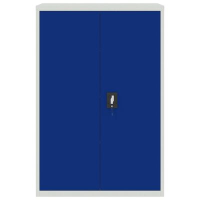 vidaXL Armário de escritório 90x40x140 cm metal cinzento e azul