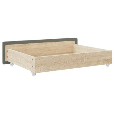 vidaXL Gavetas de cama 2 pcs derivados de madeira e veludo cinza-claro