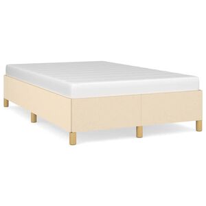 vidaXL Estrutura de cama sem colch&atilde;o 120x190 cm tecido creme