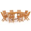 vidaXL 9 pcs conjunto de jantar para jardim madeira de teca maci&ccedil;a