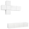 vidaXL 7 pcs conjunto de m&oacute;veis de TV contraplacado branco