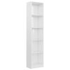 vidaXL Estante com 5 prateleiras 40x24x175 cm contraplacado branco