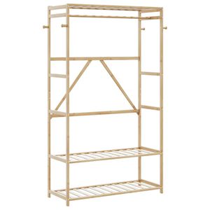 vidaXL Roupeiro com prateleiras 110x40x175 cm bambu