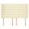 vidaXL Cabeceira cama c/ abas couro artificial 147x23x118/128 cm creme