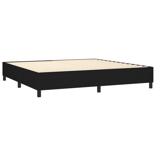 vidaXL Cama com molas/colch&atilde;o 200x200 cm tecido preto