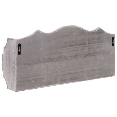 vidaXL Cabide de parede 50x10x23 cm madeira cinzento