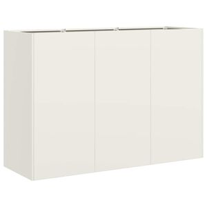 vidaXL Vaso floreira 120x40x80 cm a&ccedil;o laminado a frio branco