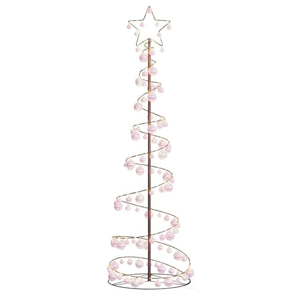 vidaXL &Aacute;rvore de Natal LED com Baubles 120 LEDs Branco Quente 180 cm