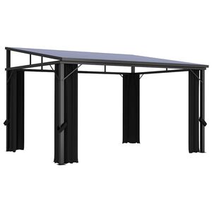 vidaXL Gazebo com cortina 405x294x244 cm antracite