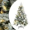 vidaXL &Aacute;rvore de Natal pr&eacute;-iluminada c/ flocos neve e pinhas PVC/PE