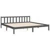 vidaXL Estrutura de cama com cabeceira 200x200 cm madeira maciça cinza