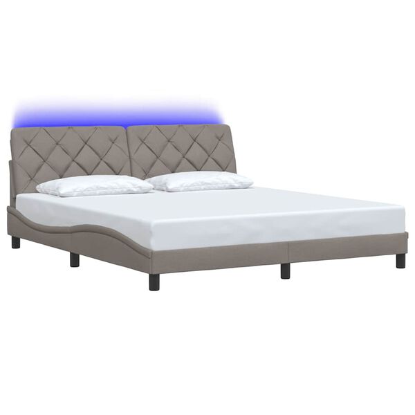 vidaXL Estrutura de cama com LED sem colch&atilde;o 180x200 cm tecido