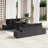 vidaXL Conjunto de Sof&aacute; de Jardim 7 pcs Preto Rattan Sint&eacute;tico