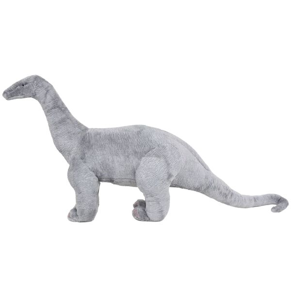 vidaXL Brinquedo de montar dinossauro braquiossauro peluche cinza XXL