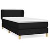 vidaXL Cama com molas/colch&atilde;o 80x200 cm tecido preto
