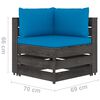 vidaXL 7 pcs conj. lounge jardim + almofad&otilde;es madeira impreg. cinzento